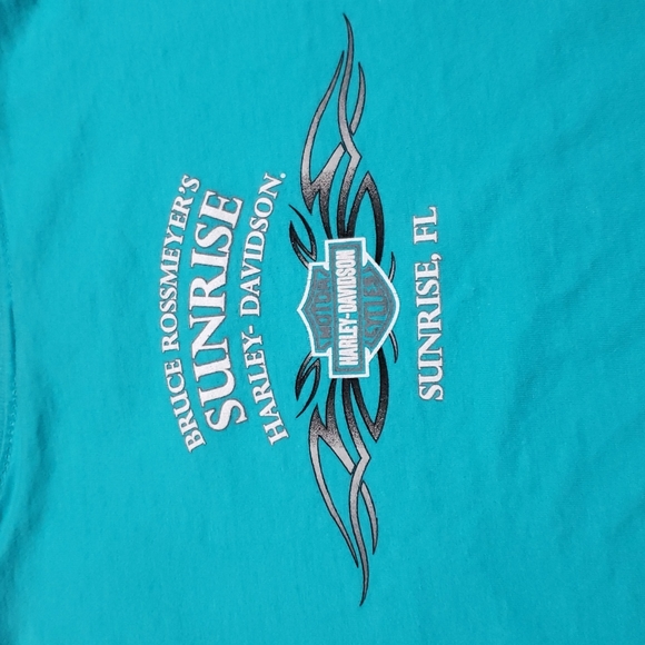 ❤ HARLEY-DAVIDSON | Live to Ride. Ride to Live. TEAL T-Shirt - Picture 7 of 11